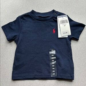 NWT Ralph Lauren Navy Short Sleeve Tee with Red Pony